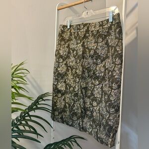 J. Crew Bronze/Gold Brocade Silk-blend Pencil Skirt